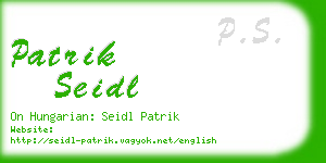 patrik seidl business card